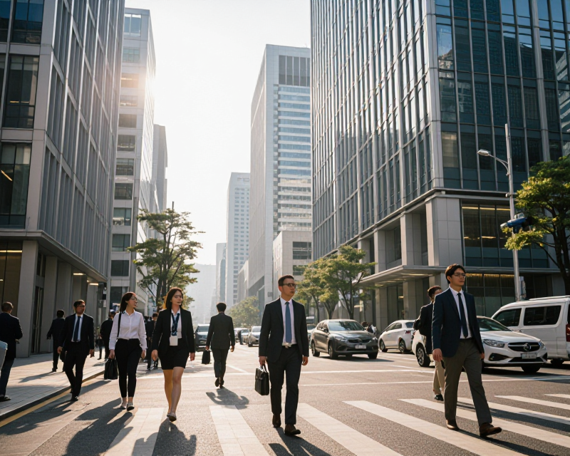 Seoul Business District Morning