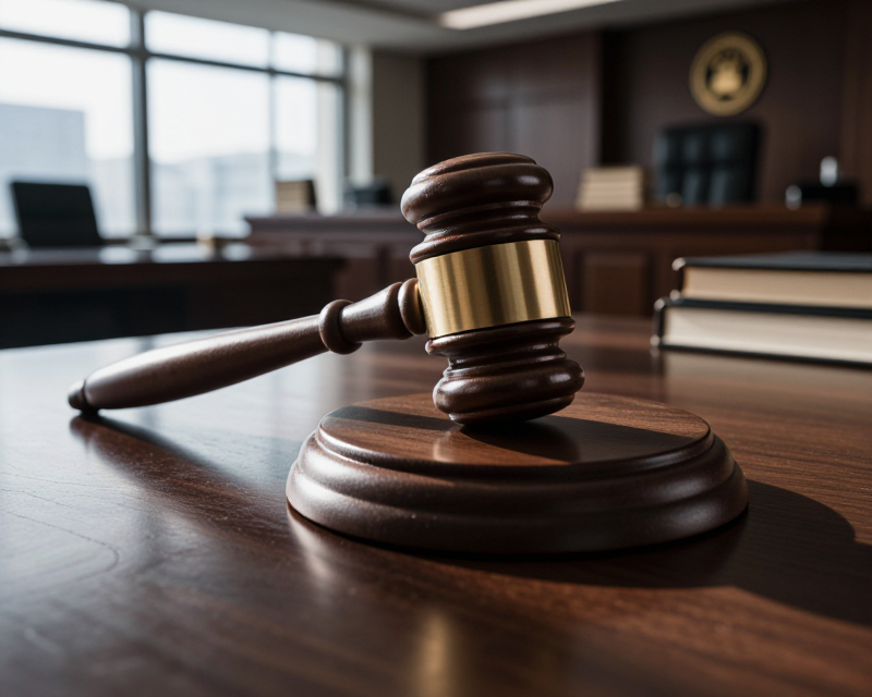 Legal Gavel in Korean Courtroom