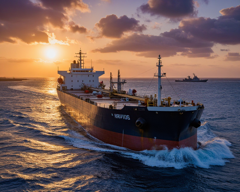 Cinematic view of Strait of Hormuz