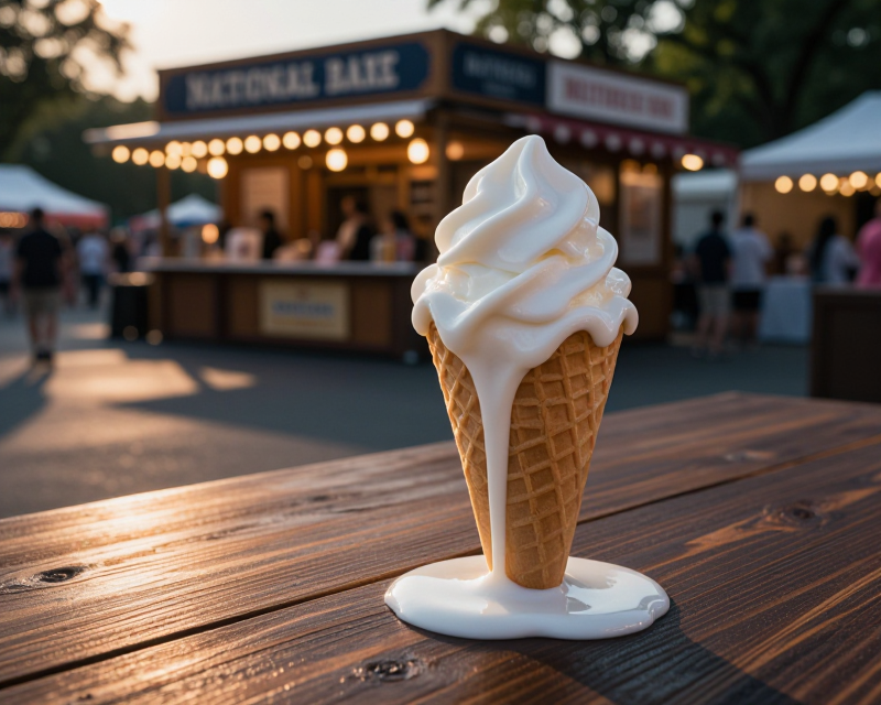 Melting ice cream at the fair
