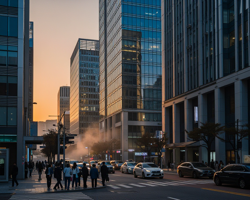 Seoul Business District at Dusk